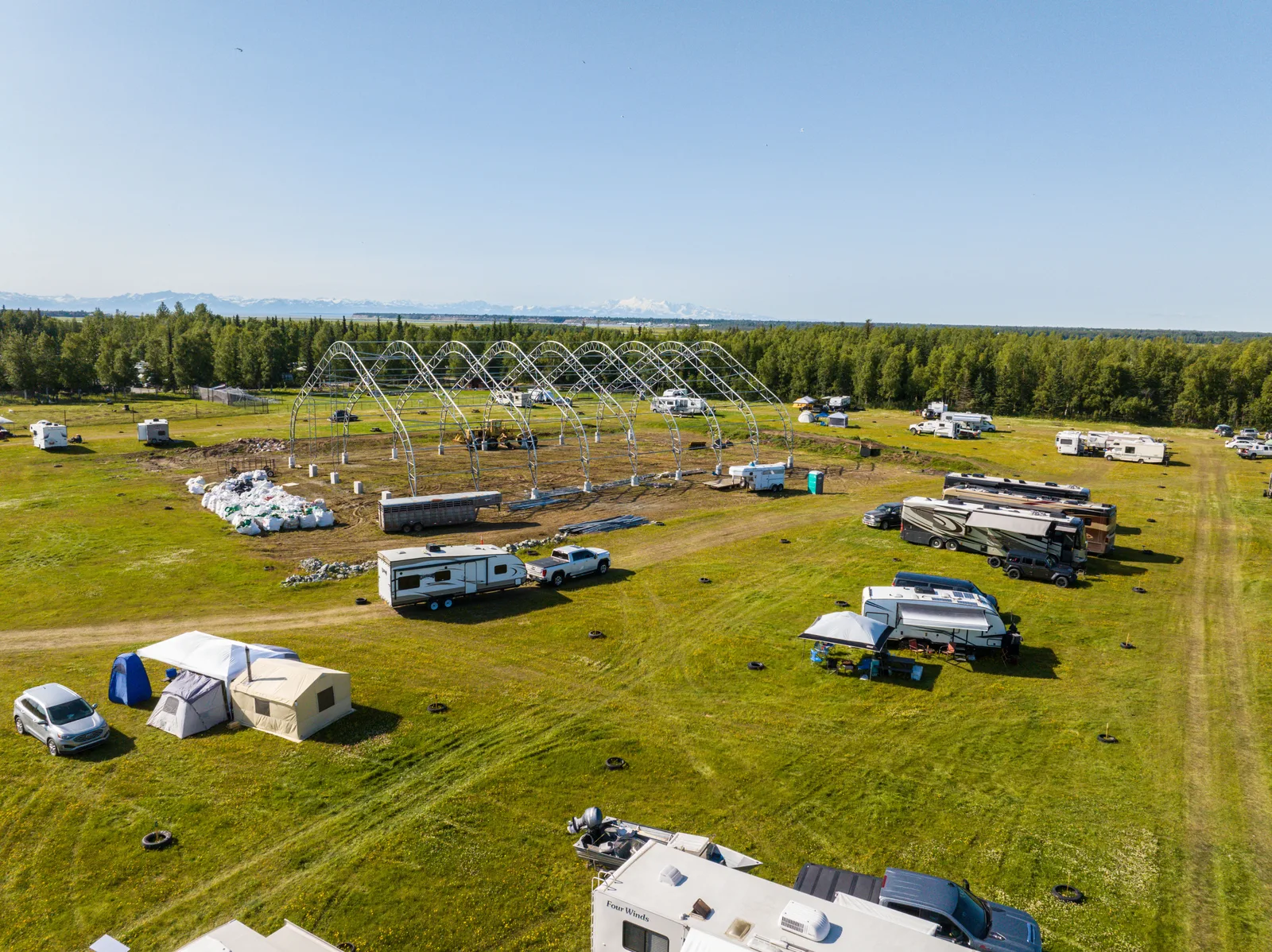 Panoramic aerial view of Diamond M wedding pastures and bluffs