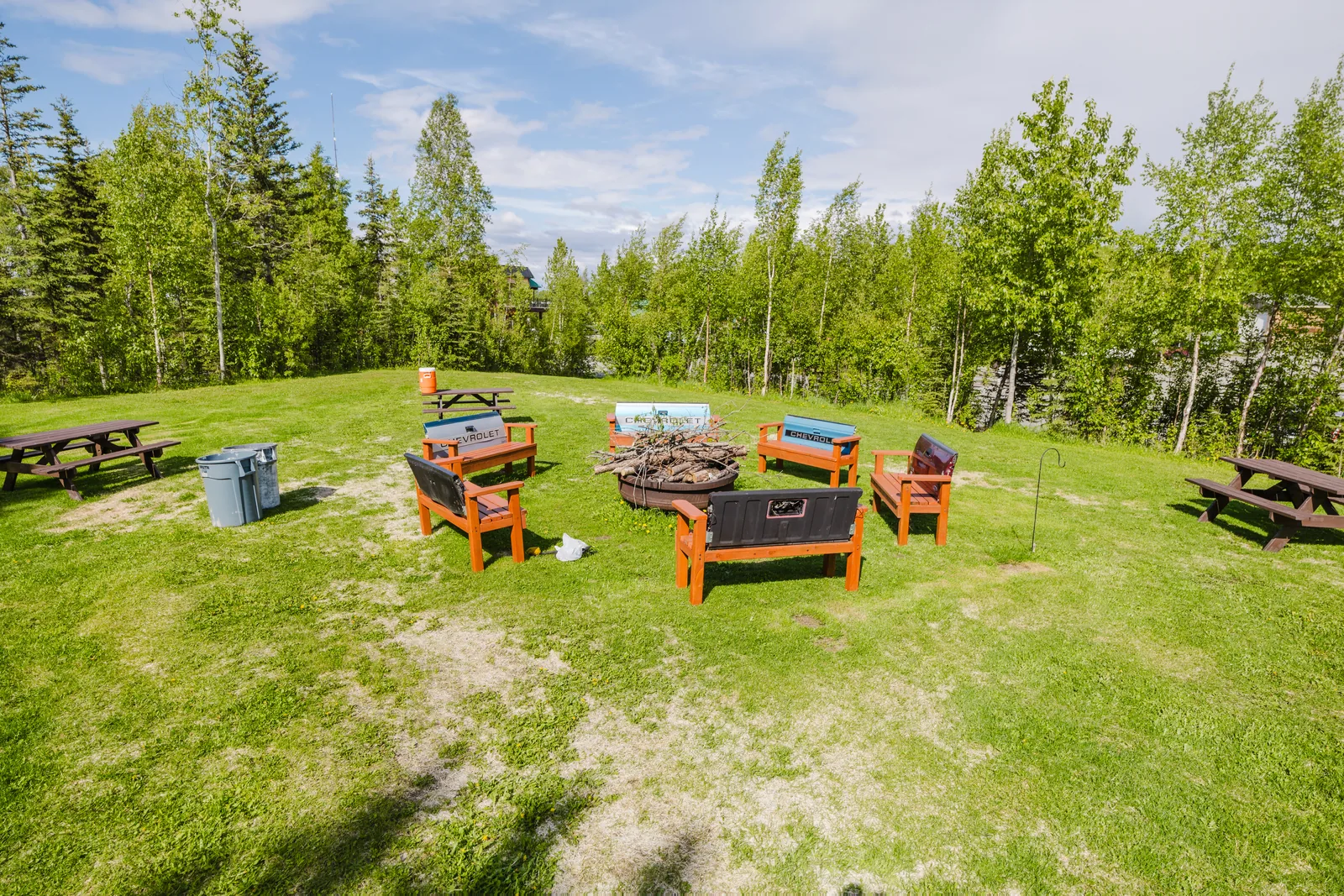 Courtyard gatherings and outdoor fireplace
