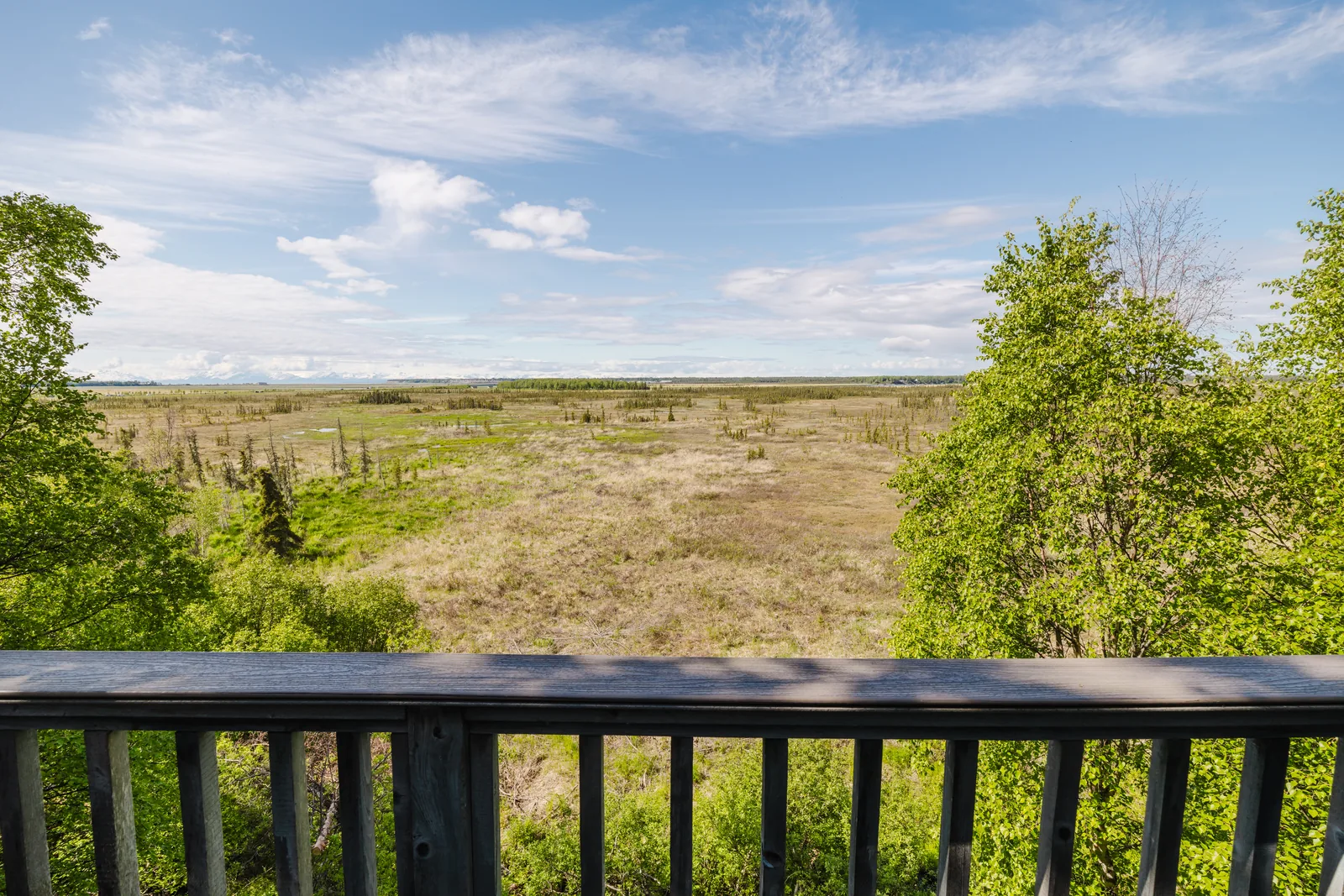 Diamond M Ranch historic suites and authentic Alaskan timber cabins at sunset