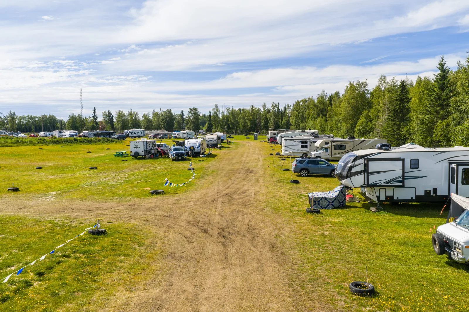 Pasture dry camping open field sites with mountain views